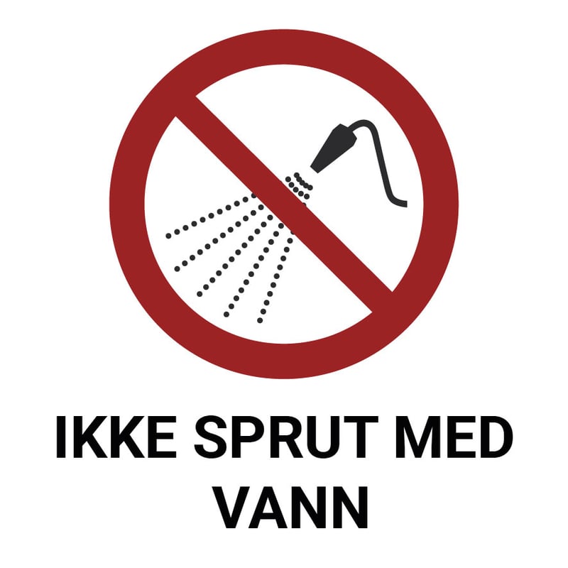 Ikke sprut med vann – ISO 7010