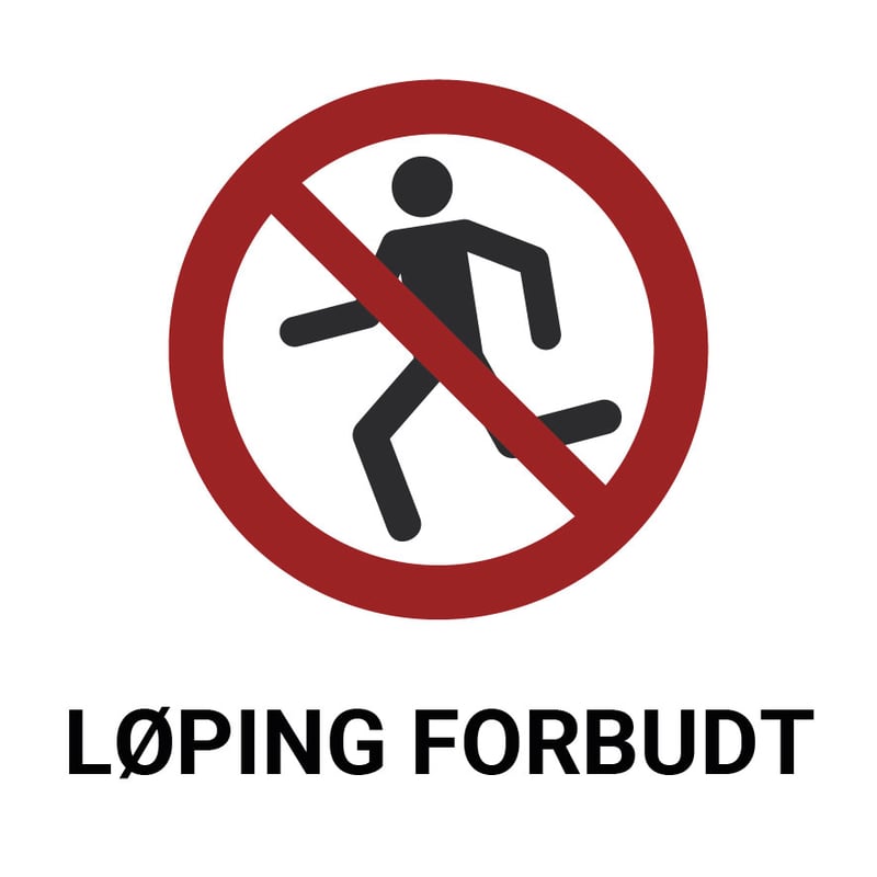 Løping forbudt – ISO 7010