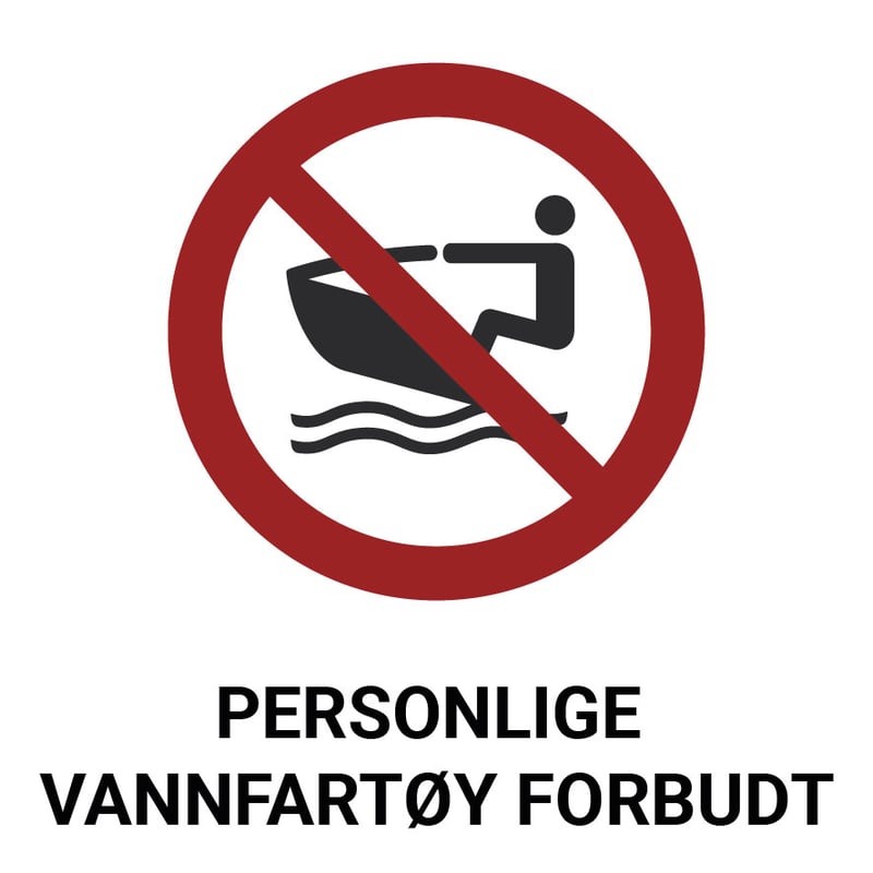 Personlige vannfartøy forbudt – ISO 7010