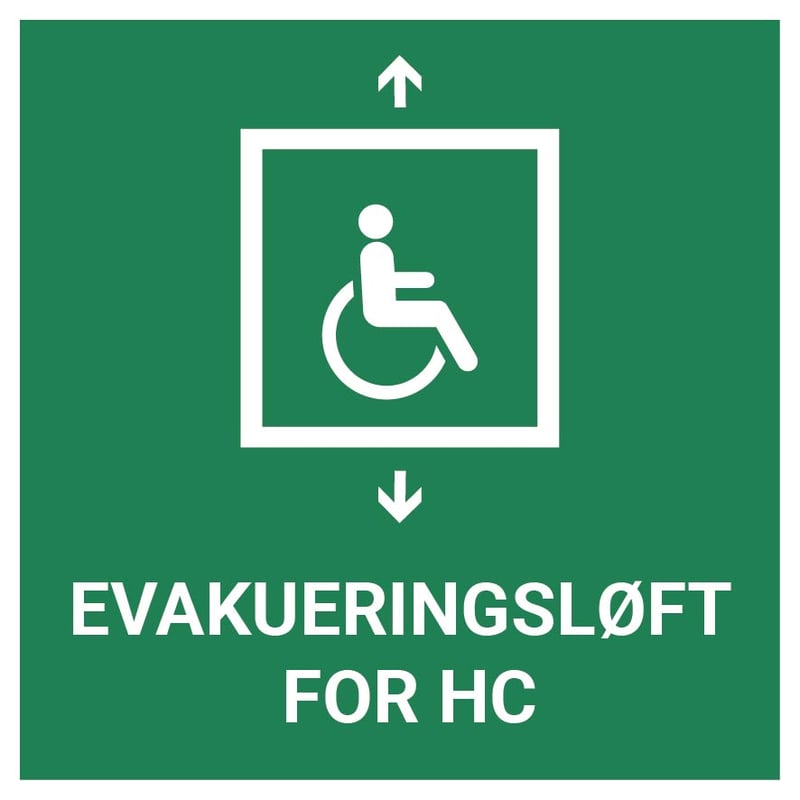 Evakueringsløft for HC – ISO 7010