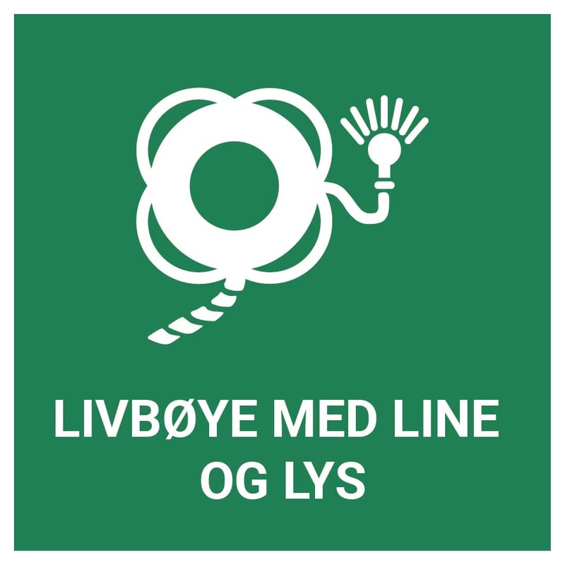 Livbøye med line og lys – ISO 7010