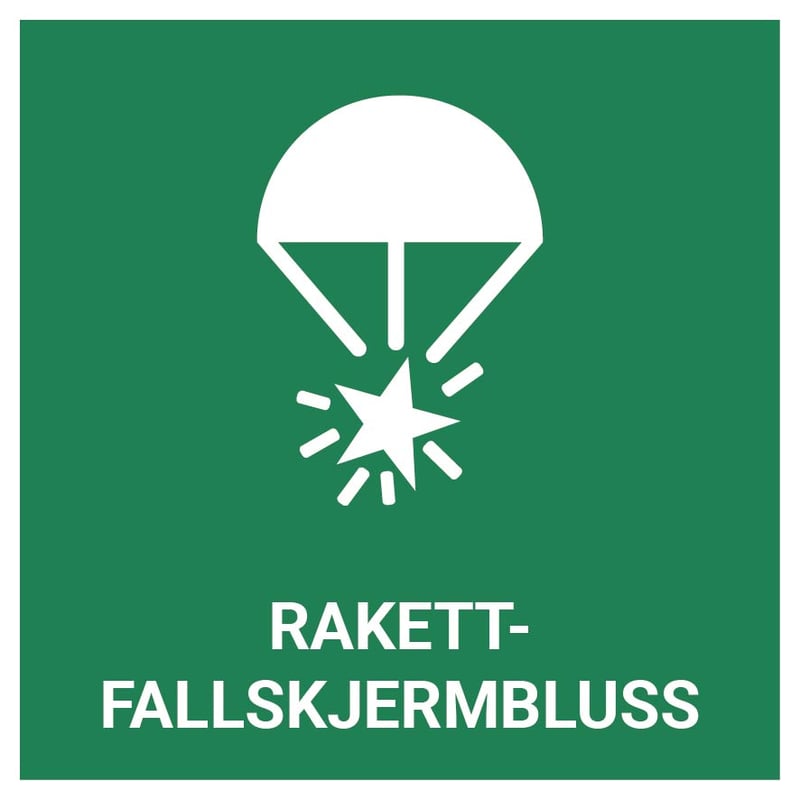 Rakett-fallskjermbluss – ISO 7010